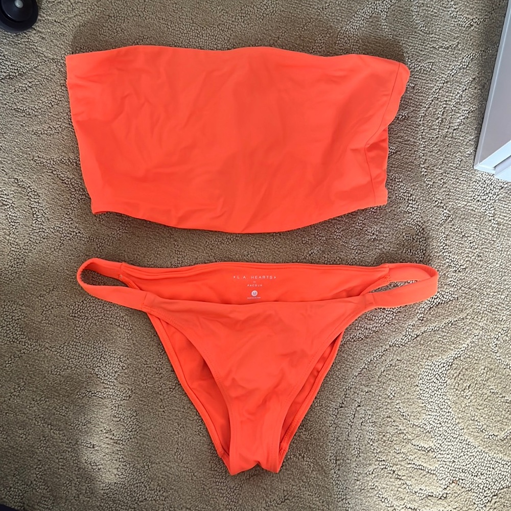 LA hearts bikini set orange